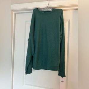 ALO Yoga Womens Teal Crewneck Pullover